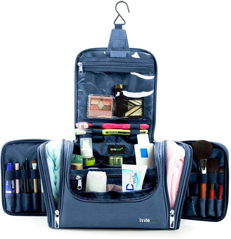 [Australia] - Lavievert Toiletry Bag / Makeup Organizer / Cosmetic Bag / Portable Travel Kit Organizer / Household Storage Pack / Bathroom Storage with Hanging for Business, Vacation, Household - Blue 