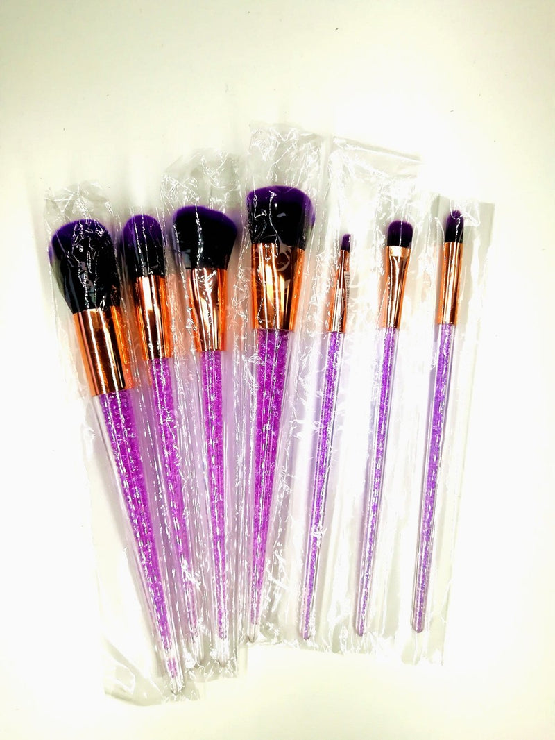 [Australia] - Makeup Brushes 7pcs Crystal Makeup Brush Set Premium Synthetic Artificial Fibres Foundation Brush Blending Face Powder Blush Concealers Eye Shadows Make Up Brushes Kit 