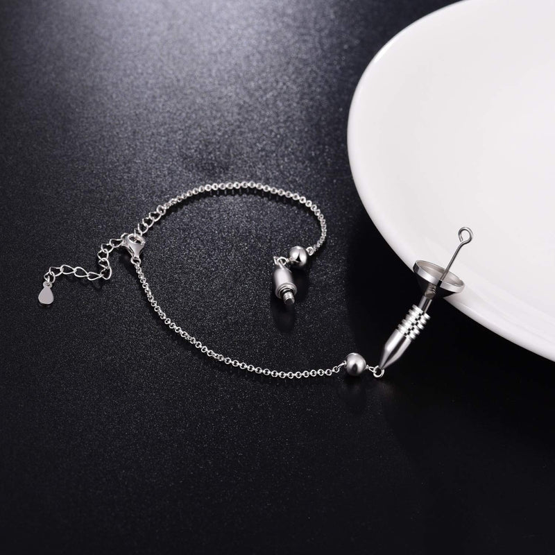 [Australia] - YWN Sterling Silver Cremation Cylinder Urn Bangles Memorial Ashes Keepsake Jewelry bracelet urns for human ashes for women men 