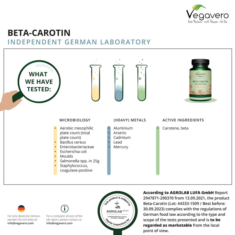 [Australia] - Beta Carotene Vegavero® | 180 Capsules | Tan Accelerator | 100% Natural Source of Vitamin A | Vegan 