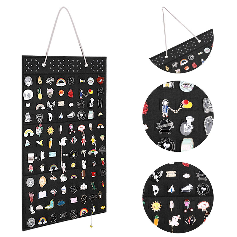 [Australia] - AROUY Wall Hanging Brooch Pin Display Organizer - Enamel Pin Display and Brooch Collection Storage Holder for Women or Men, up to 96 Pins (Organizer Only) (Black) Black 