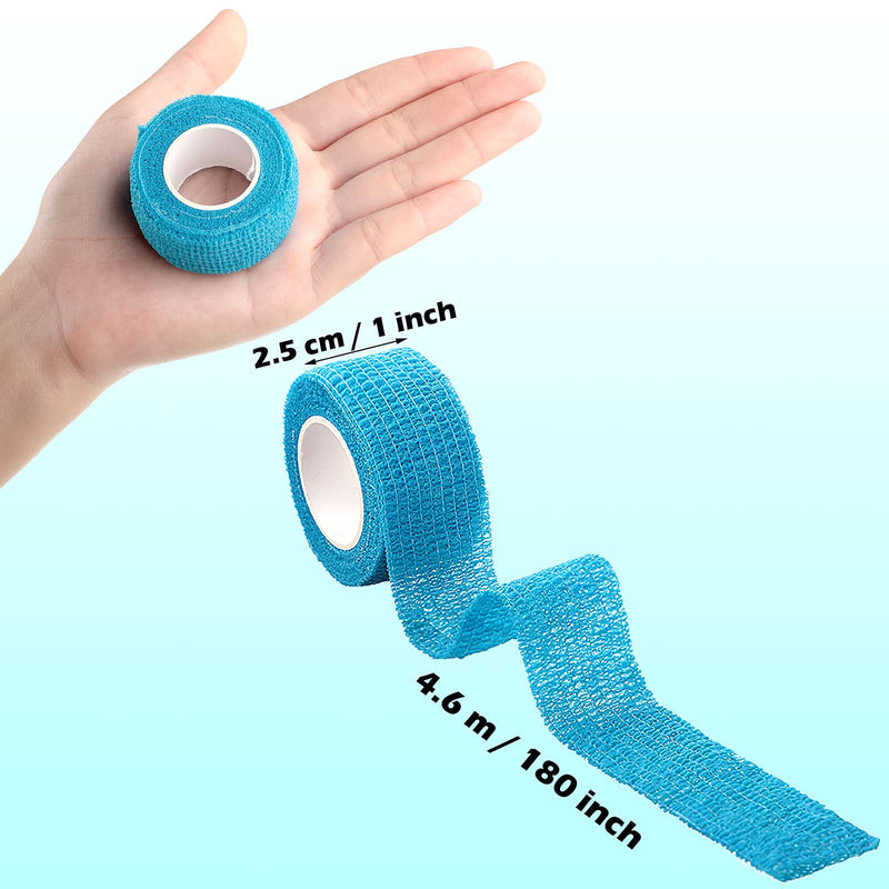 [Australia] - 12 Pieces Self Adhesive Bandage Wrap Tape Stretch Self Adherent Cohesive Toe Tape for Sports, Wrist, Ankle, 5 Yards Each (12 Colors, 1 Inch) 