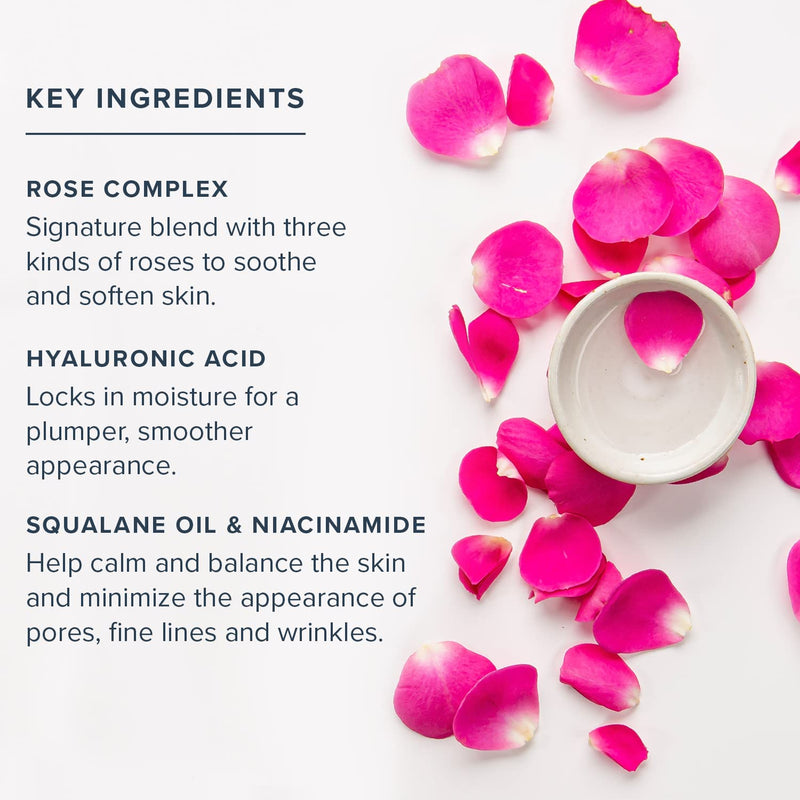 [Australia] - Heritage Store Rosewater Facial Moisturizer, Soothing Gel Cream for Dry Skin to Combination Skin, with Rose Complex, Niacinamide & Hyaluronic Acid, Vegan, Paraben Free & Cruelty Free, 2oz 