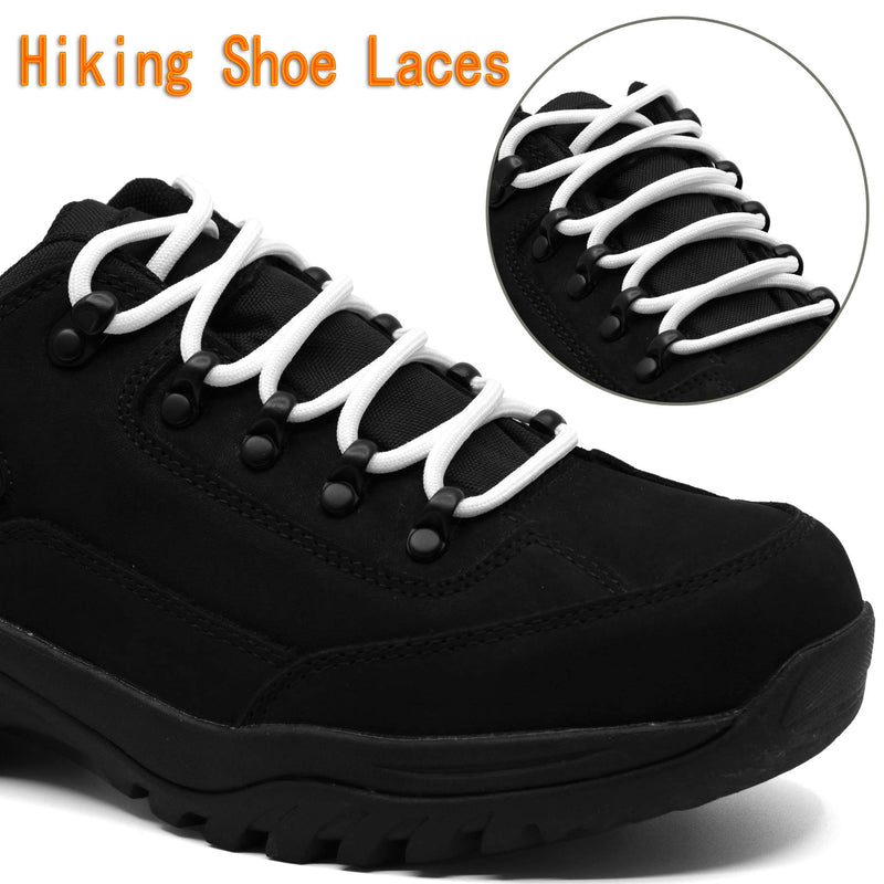 [Australia] - DELELE 2 Pair Thick Round Climbing Shoelaces Hiking Shoe Laces Boot Laces 21.65"Inch (55CM) De109-01 White 
