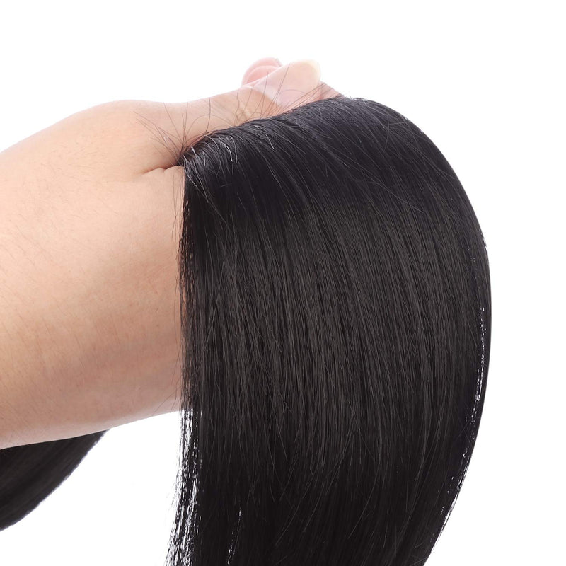 [Australia] - SEIKEA Clip in Ponytail Extension Wrap Around Straight Hair for Women (12", Black) 12 Inch (Pack of 1) 