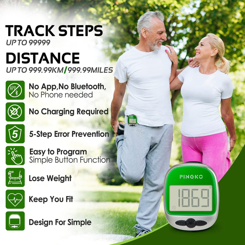 [Australia] - PINGKO Outdoor Multi-Function Portable Sport Pedometer Step/Distance/Calories/Counter - Green A1-Green 