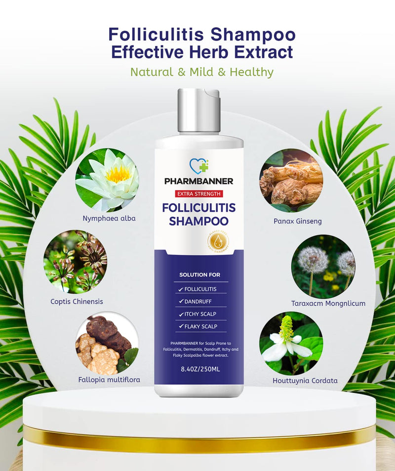 [Australia] - Folliculitis Shampoo, Seborrheic Dermatitis Shampoo, Anti Dandruff Shampoo, Antifungal Shampoo, Folliculitis Treatment, Dandruff Treatment, Scalp Psoriasis Treatment, Relieve From Itchy & Dry Scalp Folliculitis Shampoo 