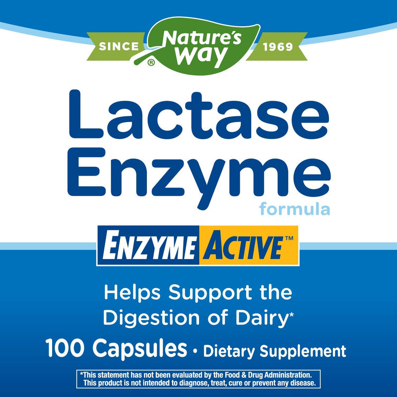 [Australia] - Nature's Way Lactase Formula, Enzyme Active, 100 Capsules 100 Count (Pack of 1) 