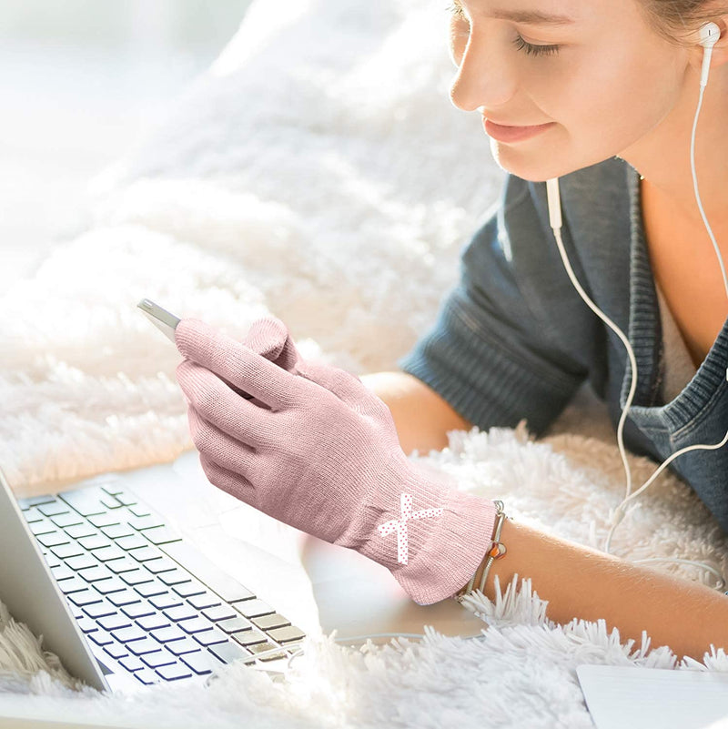 [Australia] - Migliore Wear 2 Pairs Cotton Gloves for Eczema with Touchscreen Fingers, Moisturising Gloves for Dry Hands, SPA, Hand Care, Eczema Gloves for Adults(Pink-L/XL) 2 Pairs-Pink Pink-L/XL 