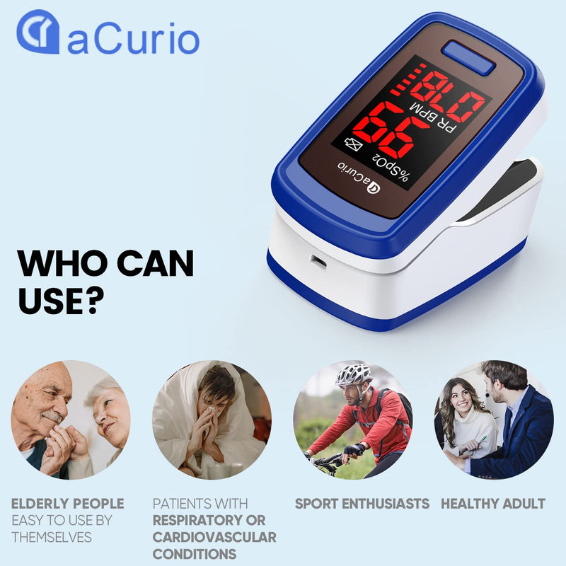 [Australia] - Oxygen Monitor Finger Adults,aCurio Pulse Oximeter,Oxygen Meter,Blood Oxygen Monitor,Pulse-Oximeter Accurate Fast Oxymetre-O2 Sats Probe Oxygen Saturation Monitor Heart Rate Monitor Large Red Screen 