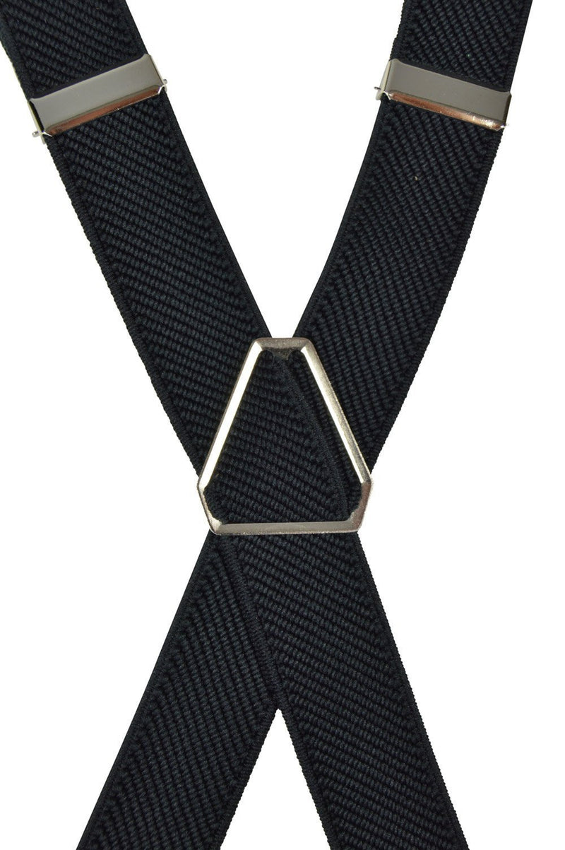 [Australia] - Olata Skinny Classic Style fully adjustable X-Shape Clip on Braces/Suspenders, 2cm Black 