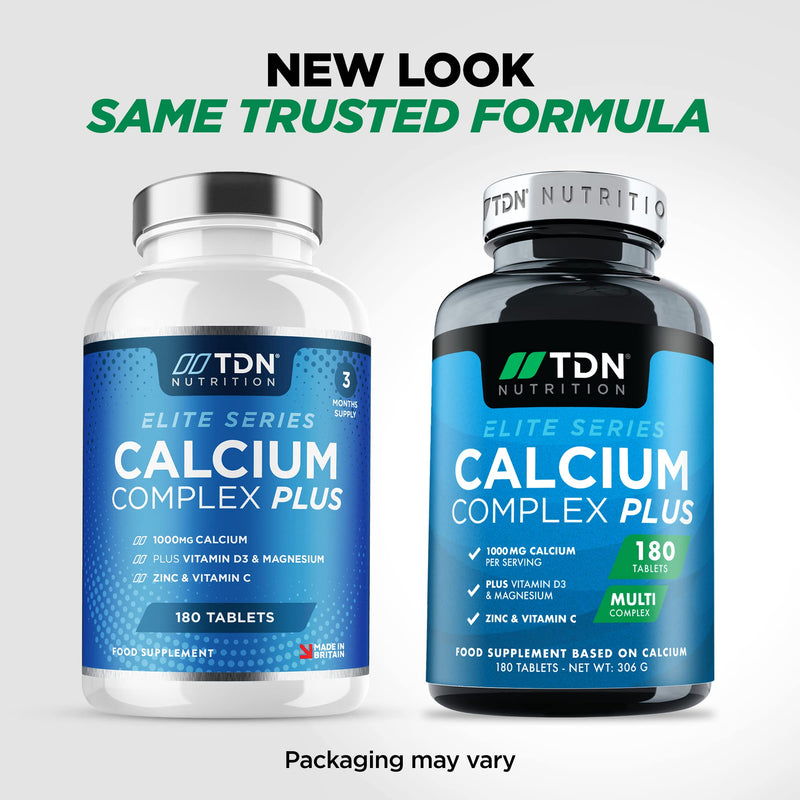 [Australia] - 3 Months Supply - Calcium and Vitamin D - 180 Tablets - High Strength 1000mg Calcium Complex with Vitamin D3, Magnesium, Zinc and Vitamin C - Supports Bones - Osteo Supplement - Packaging May Vary 