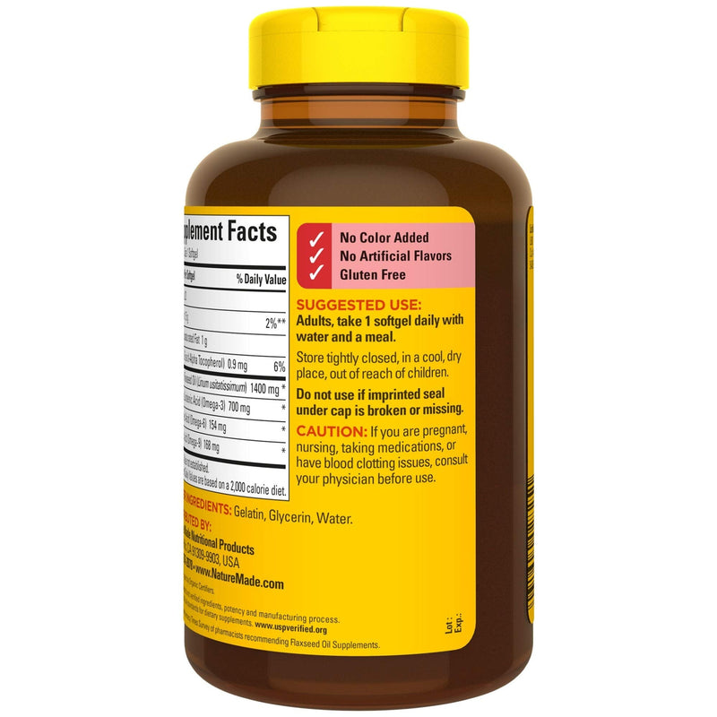 [Australia] - Nature Made Flaxseed Oil 1400 mg Softgels, 100 Count for Heart Health Support 100 Count (Pack of 1) 