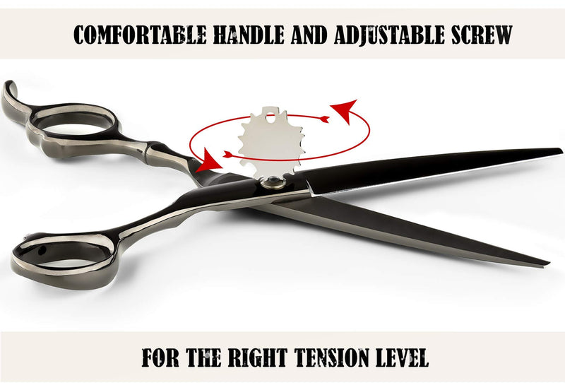 [Australia] - Professional Black Titanium Hair Scissors - Barber Hair Cutting Scissors - 6.5 inch Razor Edge Hair Cutting Shears for Salon - Made from Stainless Steel Cutting Hair Scissors Black 