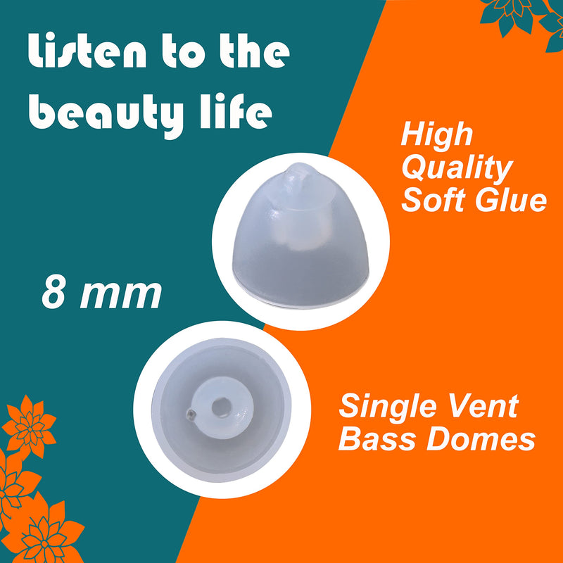 [Australia] - Hearing Aid Domes for Oticon Replacements,Oticon Minifit Single Vent Bass Domes (8 mm/2 Pack）,Universal Domes for Oticon Hearing Aid Supplies 