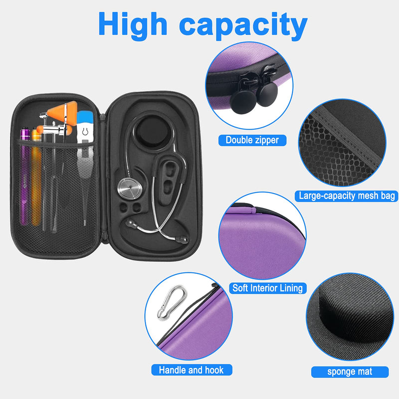 [Australia] - ZLiT Carrying Stethoscope Case,Shockproof Travel Portable Stethoscope Bag Compatible with 3M Littmann Stethoscope Fit for Nurses,Doctor and Medical Students(Purple) Purple 