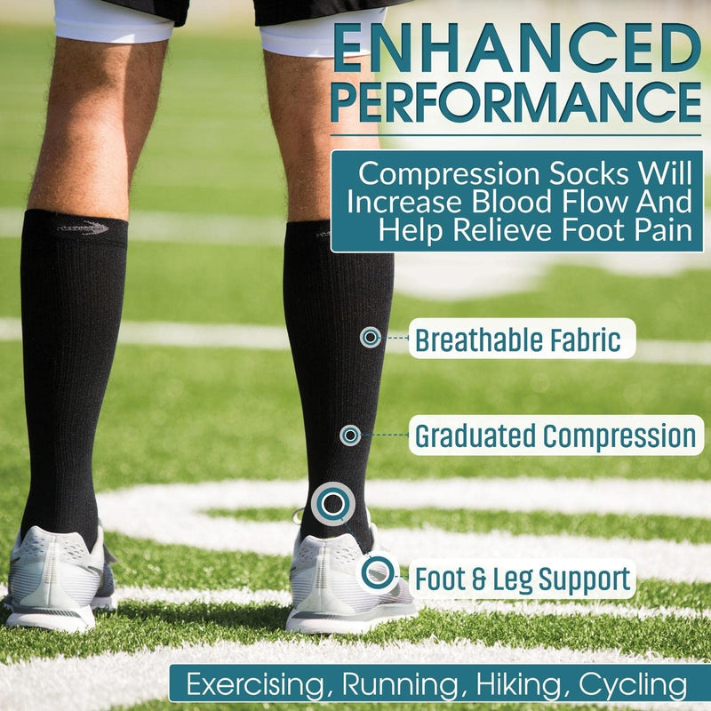 [Australia] - CompressionZ Compression Socks 20-30 mmHG for Men & Women - Nurses, Runners Black Medium 