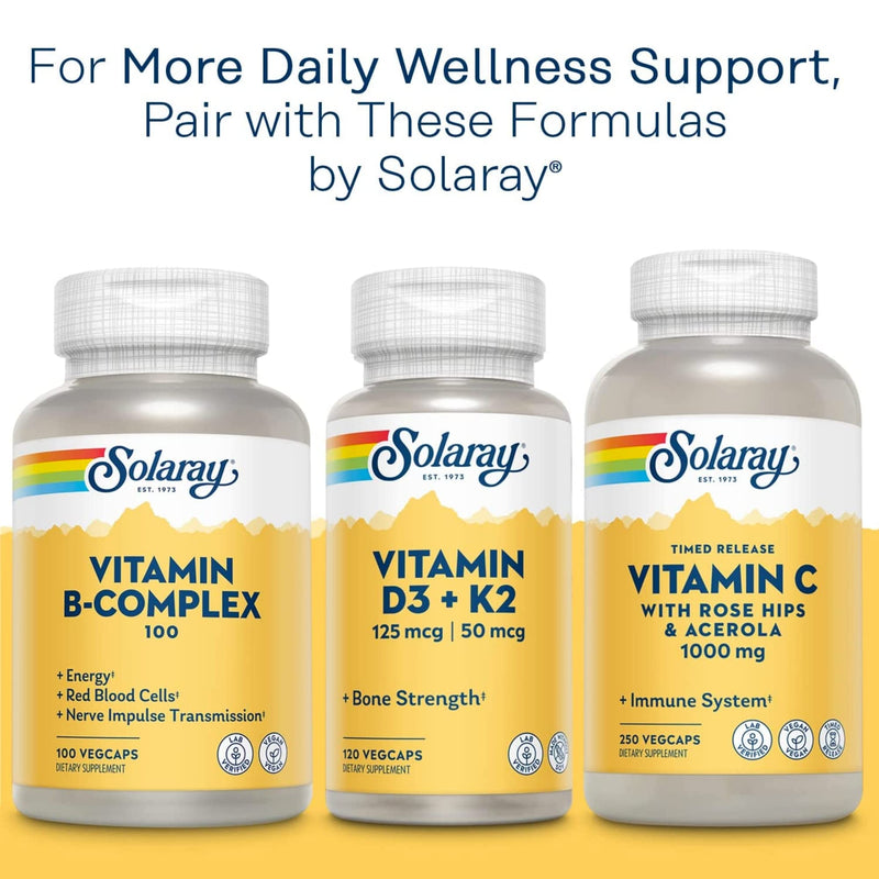 [Australia] - Solaray Enhanced Absorption Calcium Magnesium - 180 VegCaps - 2:1 Ratio - Supports Bone Strength & Healthy Teeth - Vegan 