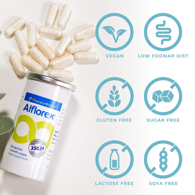 [Australia] - Alflorex Original – Daily Gut Health Probiotics - Contains Bifidobacterium Longum Bacterial Culture Strain 35624 – No Refrigeration Required - 30 Capsules 