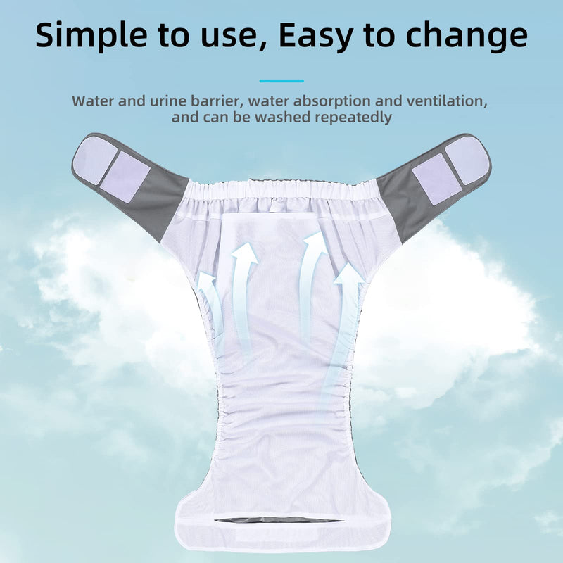 [Australia] - Milisten Adult Cloth Diaper Washable Elastic Adjustable Reusable Adult Nappy for Old Man Incontinence Teen Special Needs (Size L) L (Pack of 1) 