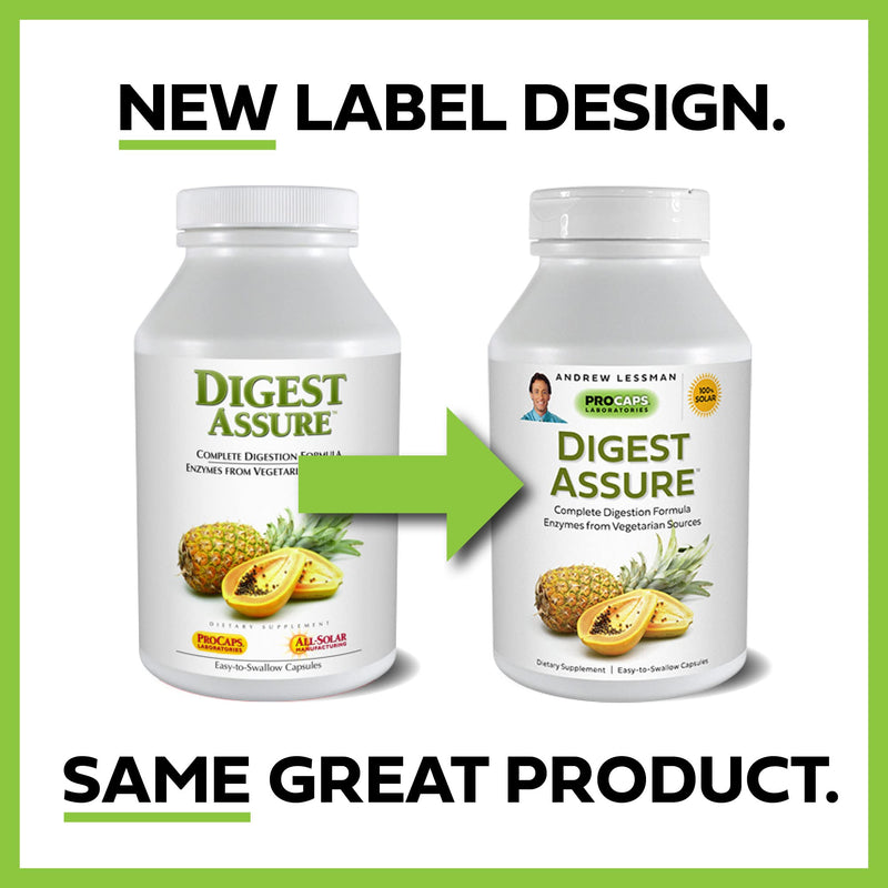 [Australia] - Andrew Lessman Digest Assure 180 Capsules – Comprehensive Blend of Powerful Natural Enzymes to Support and Enhance Digestive Health, Vegetarian-Sourced Enzymes, Small Easy to Swallow Capsules 