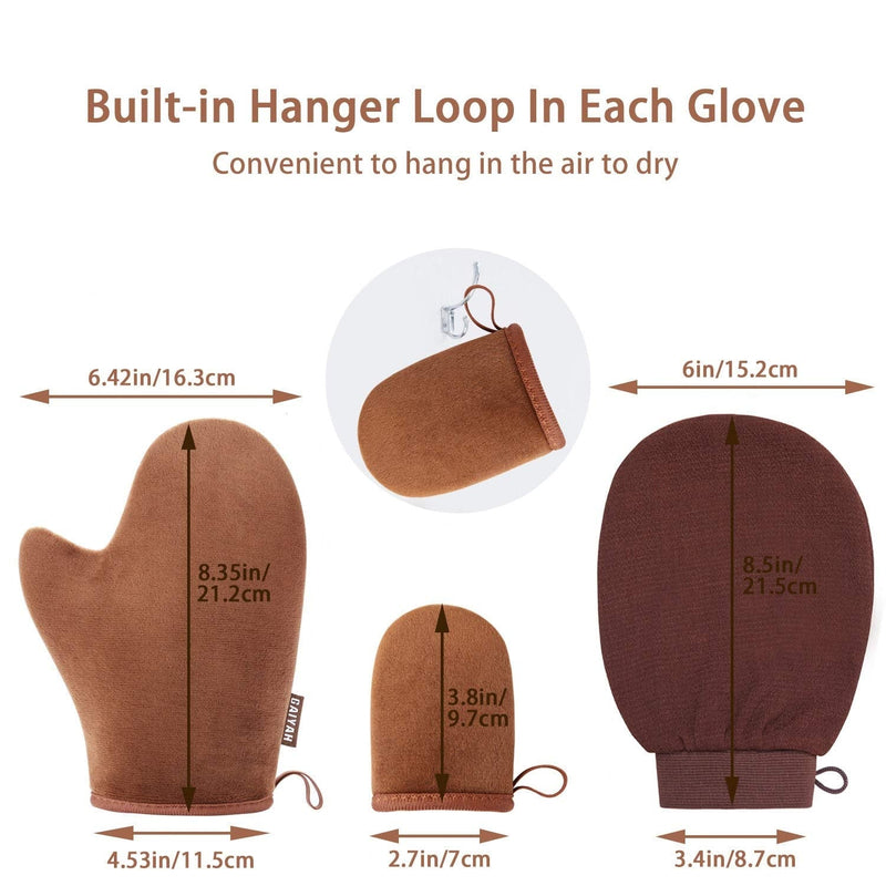 [Australia] - GAIYAH Self Tanning Mitt Applicator Kit, With Lotion Applicator For Back, Exfoliator Glove And Face Tan Mitt, Fake Tan Mitt, Self Tan Back Applicator - Set of 4 