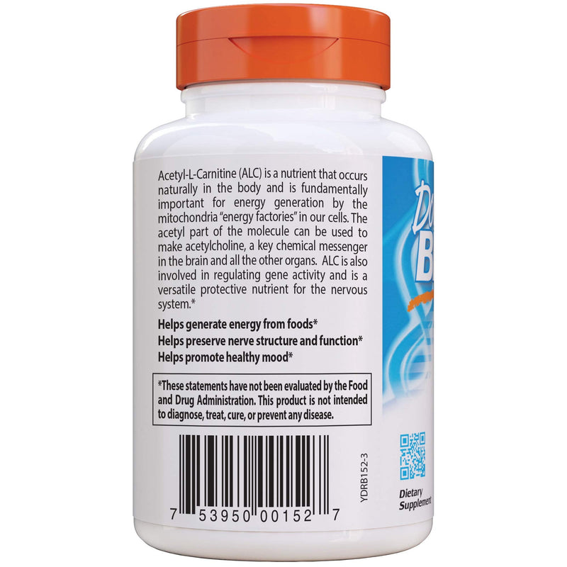 [Australia] - Doctor's Best Acetyl L-Carnitine, Help Boost Energy Production, Support Memory/Focus, Mood, Non-GMO, Vegan, Gluten Free, 120 Count (Pack of 1) (DRB-00152) 120 Count (Pack of 1) 
