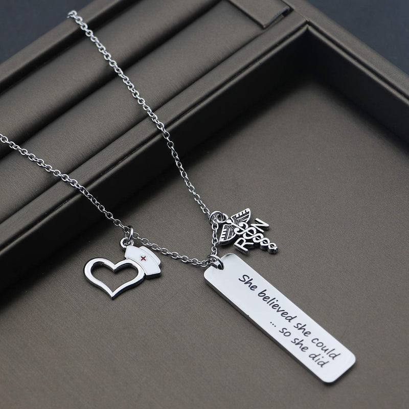 [Australia] - EIGSO Nurse Keychain Nurse Graduation Gift She Believed She Could So She Did Inspirational Jewelry RN LPN Gift Medical Student Gift for Nurse RN NL 