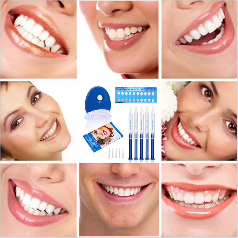 [Australia] - Teeth Whitening Kit 5×3ml Whitening Gel with Professional LED Light Reduce Sensitive Teeth Whitening Kit Remove Stains Whiten Teeth Quick Resultsing 