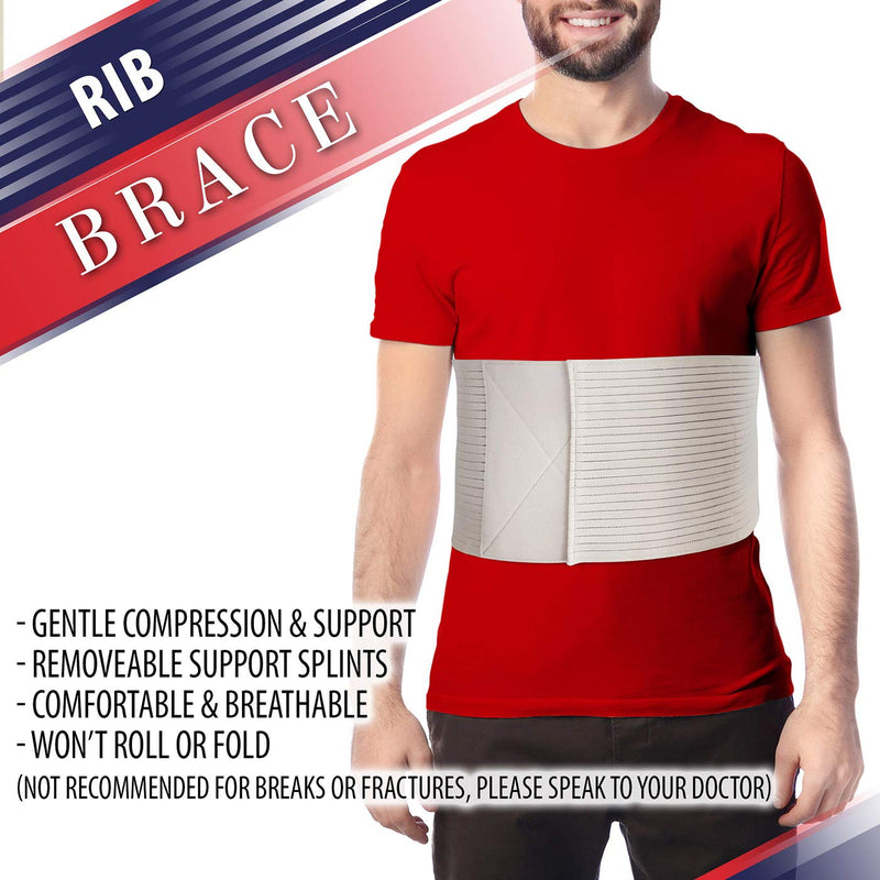 [Australia] - Chest Binder Rib Brace – Beige Rib Belt to Reduce Rib Cage Pain. Chest Compression Support for Rib Muscle Injuries, Bruised Ribs or Rib Flare. Breathable Chest Wrap Breast Binder Women or Men (L/XL) L/XL (37" to 48") 