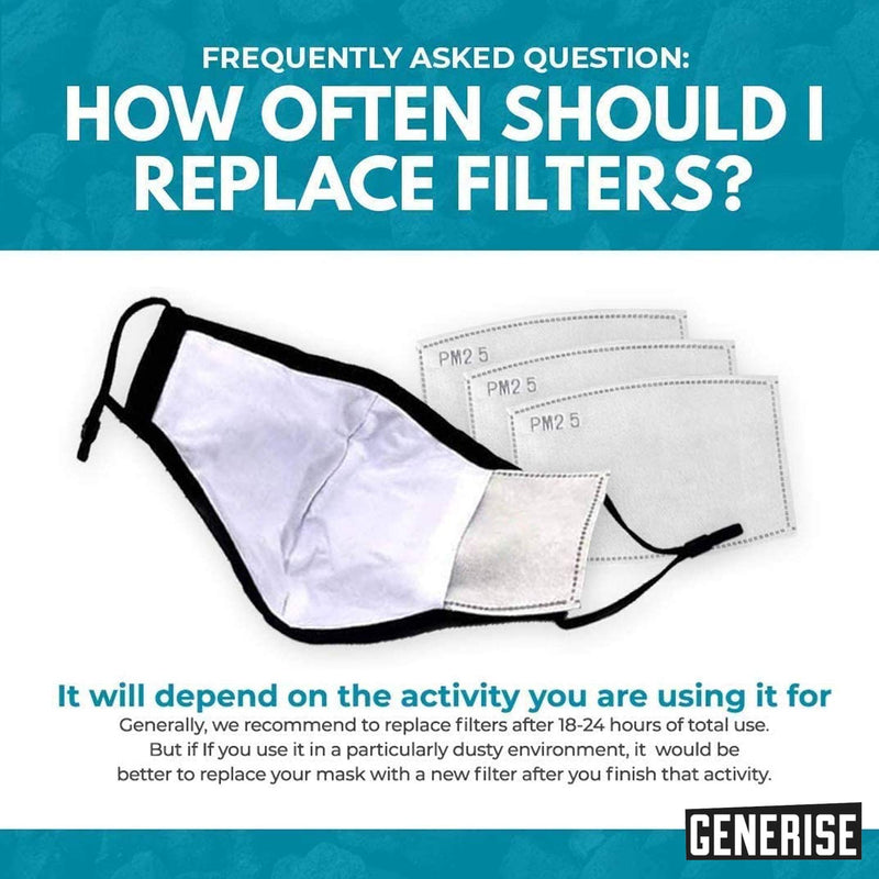 [Australia] - Face Mask Filter x50 GENERISE Filters for Face Masks UK Stock - Replaceable Carbon Activated Face Mask Filters 
