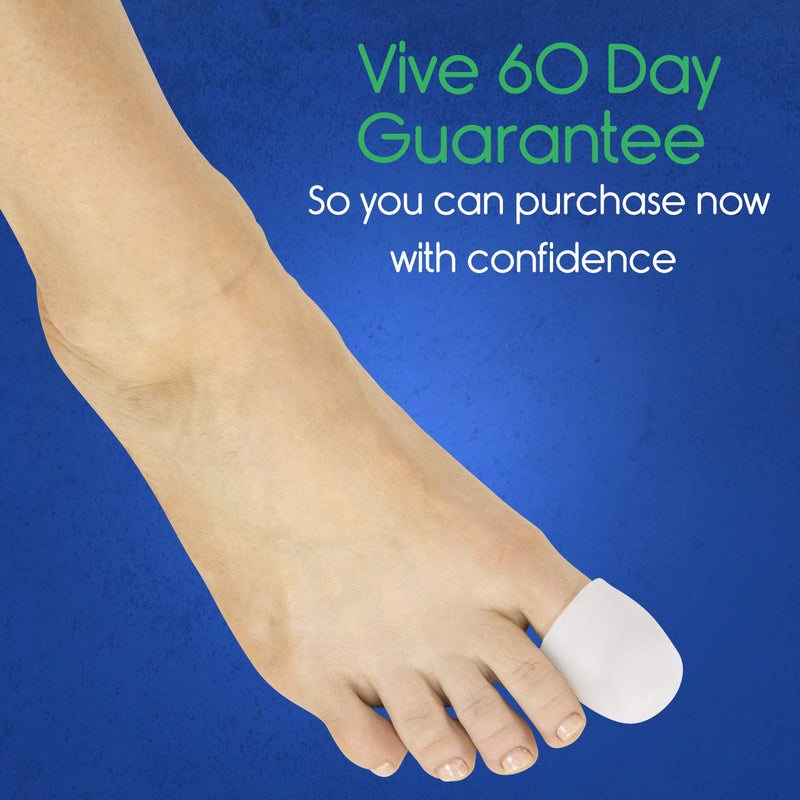 [Australia] - ViveSole Toe Guard (10 Pack) - Silicone Gel Tubes - Protector Cap for Feet, Women and Men - Pain Relief Cushion Pads for Blisters, Ingrown Toenails, Hammer Toes and Corns - Tubing Separator Covers White Large 