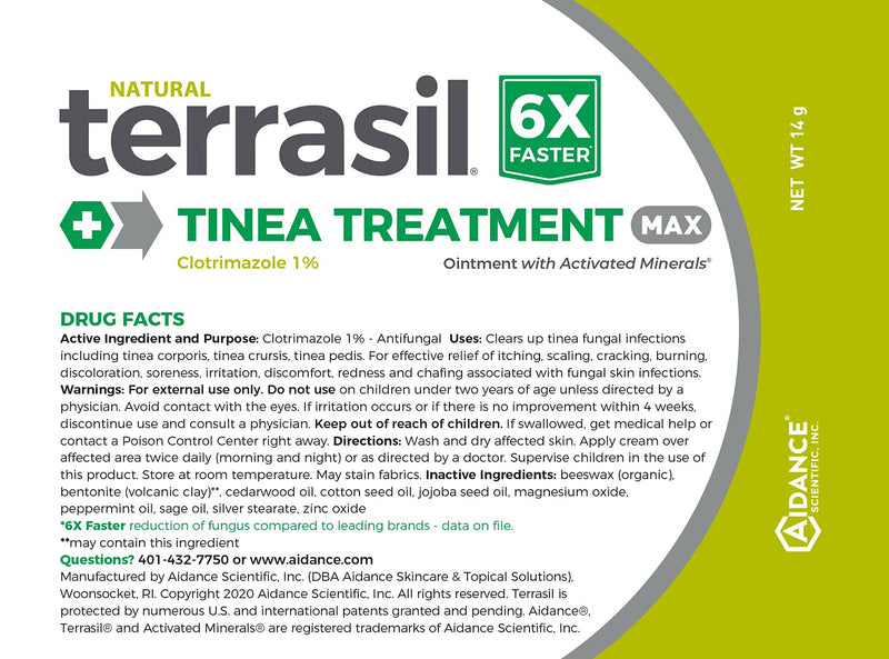 [Australia] - Terrasil Tinea Treatment 2-Product Ointment and Cleansing Bar System with All-Natural Activated Minerals 6X Tinea Fungus Fighting Power (14gm Tube + 75gm bar) 