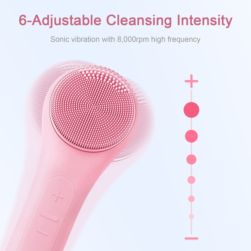 [Australia] - Sonic Facial Cleansing Brush, Electric Silicone Face Cleansing Brush Massager Brush with IPX7 Waterproof for Deep Cleansing, Gentle Exfoliating, Soft Face Cleanser for All Skin Type 