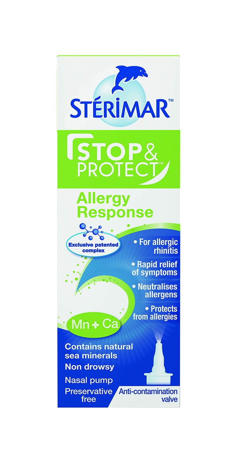 [Australia] - Sterimar Stop & Protect Allergy Response- 100% Natural Sea Water Based Nasal Spray with Added Manganese and Calcium- 20 ml Can White 20 ml (Pack of 1) 