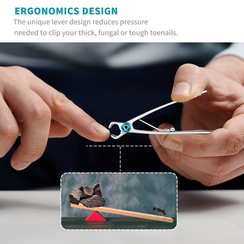 [Australia] - SZQHT Extra Wide Jaw Opening Nail Clippers for Thick Nails Cutter for Ingrown Toenail Clippers & Fingernails Manicure Set,Pedicure Kit,Men & Women(Silver) Silver 