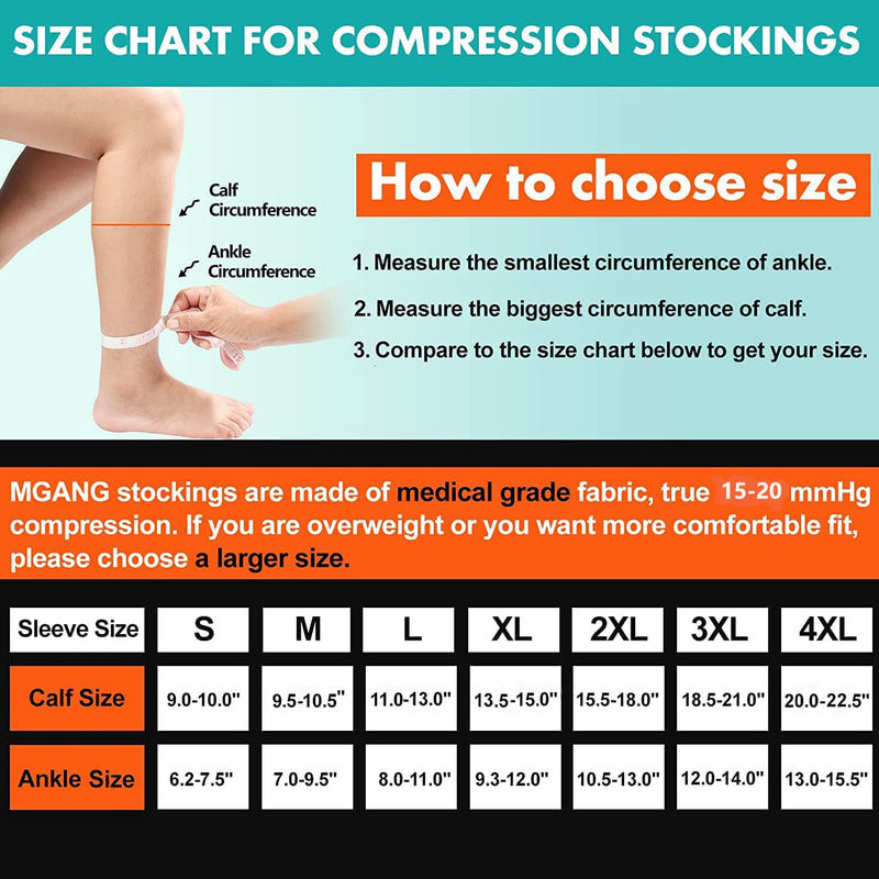 [Australia] - MGANG® Compression Socks, 15-20 mmHg Graduated Knee High Compression Stockings for Unisex, Class I, Open Toe, Opaque X-Large Open-toe Beige 