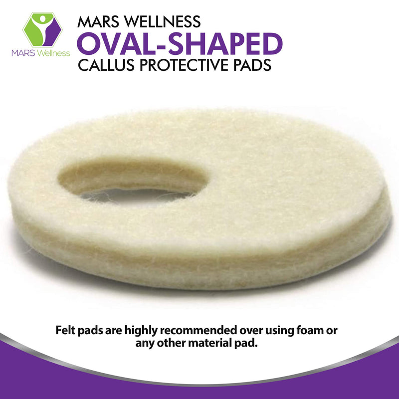 [Australia] - Oval Shaped Felt Callus Protective Pads - Adhesive Foot Pads That Surround Calluses from Rubbing On Shoes - 1/8" - 25 Pack 