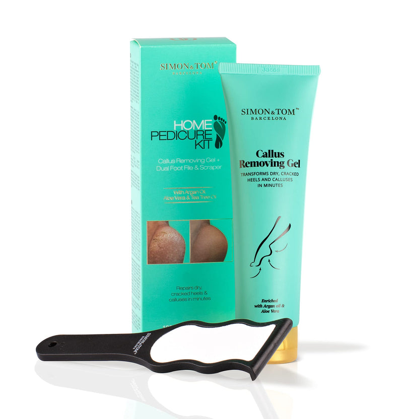 [Australia] - Simon&Tom Callus Remover - Exfoliating Peeling Gel 100 ml - Removes Hardness and Improves Cracked Heels - with Aloe Vera and Organic Argan Oil - Free of Parabens - Includes Nail File - Made in Spain 