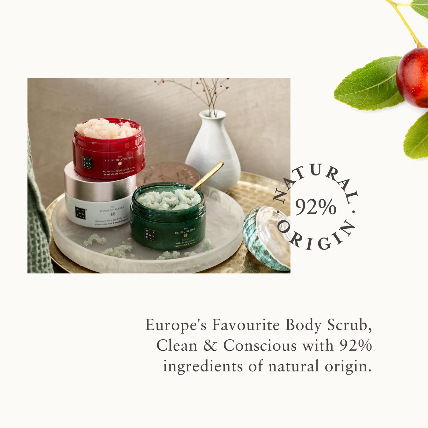 RITUALS Body Scrub from The Ritual of Jing, 300 gr - With Sacred Lotus,  Jujube & Chinese Mint - Relaxing & Calming Properties with Magnesium Salt