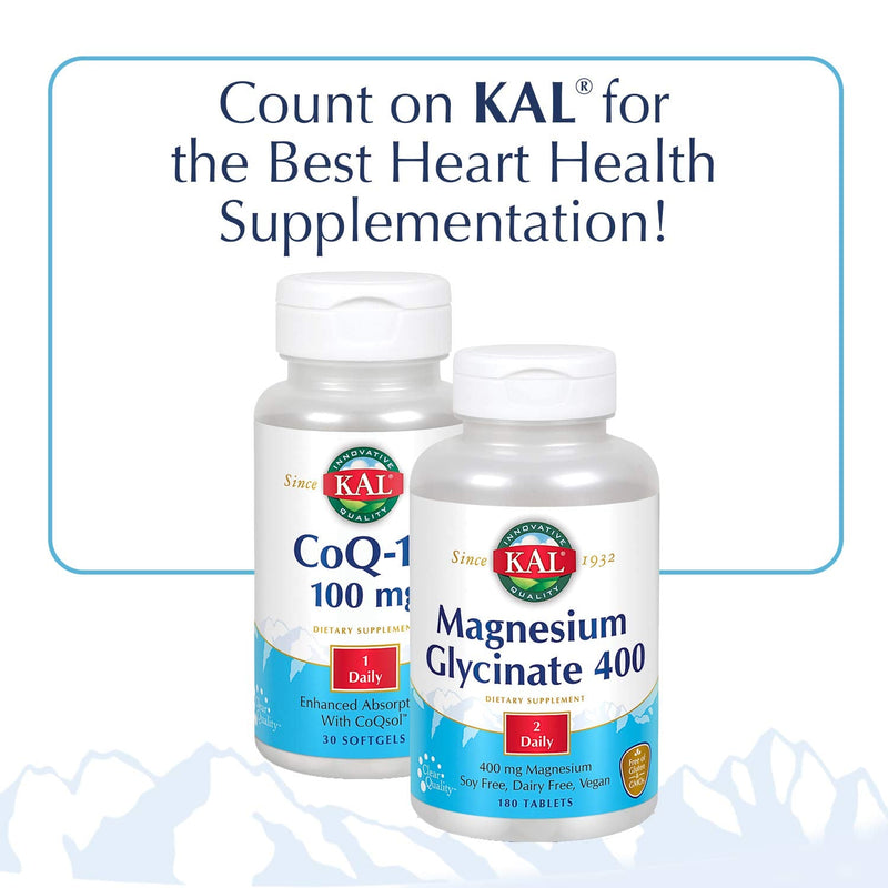 [Australia] - KAL® Magnesium Taurate Plus 400mg w/Coenzyme B6 | Highly Bioavailable, Chelated, Vegan | for Normal Nerve, Muscle Function and Heart Health | 90 Tabs 90 Count (Pack of 1) 