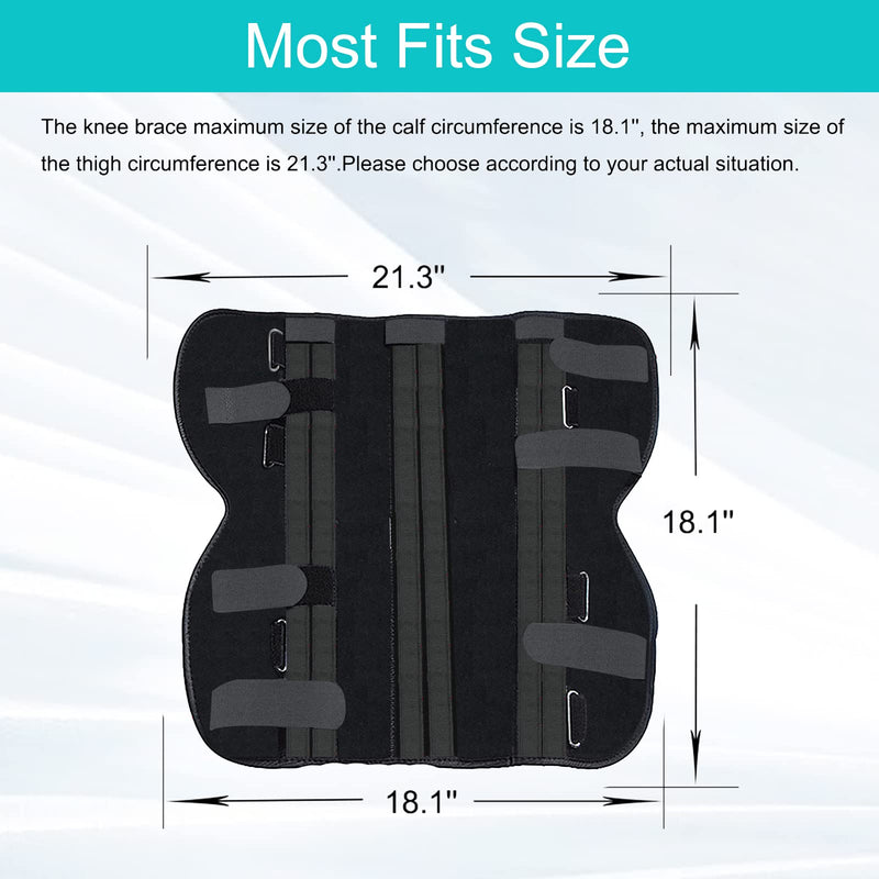 [Australia] - TANDCF Knee Immobilizer Secure Comfort Knee Brace & Stabilizer for Recovery,Knee Fractures,Instability, ACL,MCL,Meniscus Tear,Arthritis,Displacement & Post Surgery Recovery,Height 18.1" Universal Medium/Large (Pack of 1) 