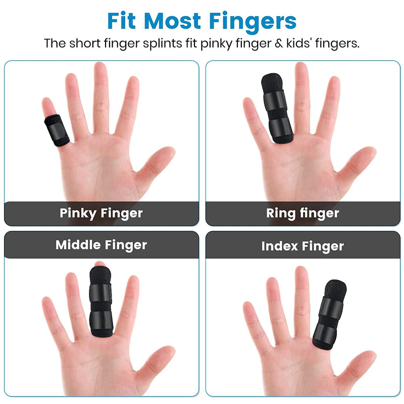 [Australia] - Finger Splint, Set of 2 Trigger Finger Brace with 10 Nylon Sleeves for Finger Pain Relief and Sport Injuries, Swelling Tendon Release Relieving Finger Stiffness and Sprained Knuckles Black 