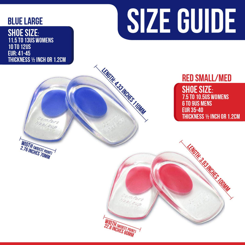 [Australia] - Gel Heel Cups Plantar Fasciitis Inserts - Silicone Heel Cup Pads for Bone Spurs Pain Relief Protectors of Your Sore or Bruised Feet Best Insole Gels Treatment by Armstrong Amerika (Small) Small/Medium (Pack of 6) 