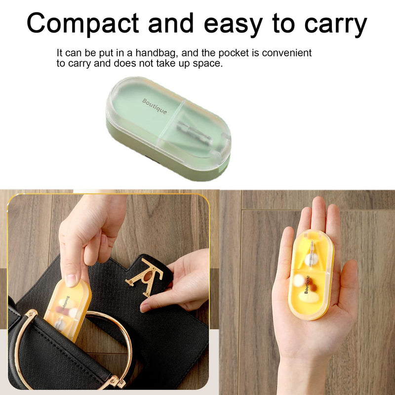 [Australia] - iJiZuo Pill Cutter, Pill Tablet Cutter for Small or Large Pills, Portable Pill Dispenser, Travel Pill Case, Portable Tablet Cutter with Blade and Storage Compartment-Green 