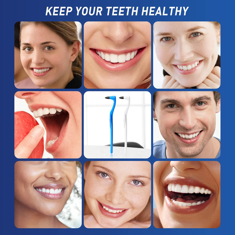 [Australia] - Annhua 2PCS Tartar Remover for Teeth, Tooth Polishing Kit for Removing Plaque & Stain (White & Blue) 2 Pcs(Blue&White) 