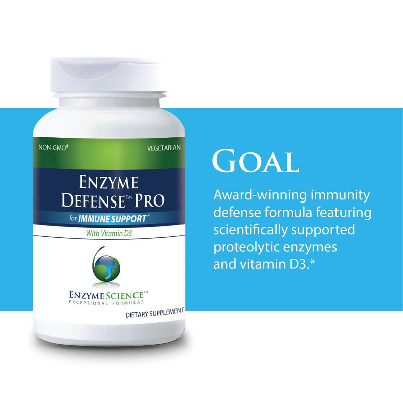 [Australia] - Enzyme Science™ Enzyme Defense™ Pro, 60 Capsules–Immunity Support Supplement – Formulated with Vitamin D3, L-Lysine, Calcium, and Protease–Enzyme Digestion Support –Immune System Standard Packaging 