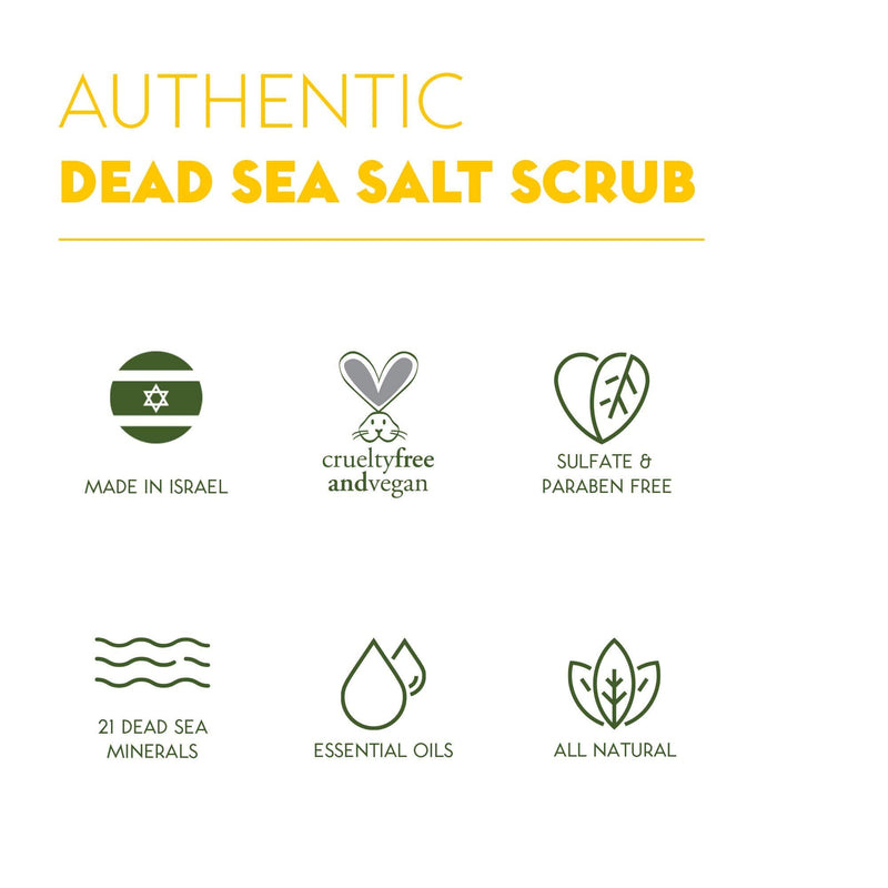 [Australia] - Dead Sea Salt Natural Organic Exfoliating Lemon & Mint Essential Oil Face Body & Foot Scrub. Cleansing, Hydrating, Firming, Dead Skin Ingrown Hairs, Anti Cellulite, Acne, Calluses Men & Women 500gr 