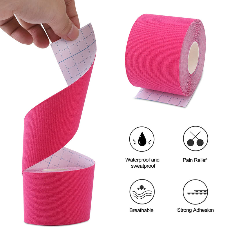 [Australia] - Kinesiology Tape (1 Uncut Roll) Kinetic Tape 16.4 ft Waterproof Athletic Sports Tape Physio Tape for Knees, Shoulder, Ankles, Elbow, Pain Relief,Joint Support (Pink) (1 Roll) Pink 