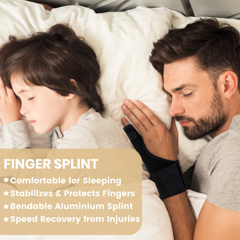 [Australia] - EDNYZAKRN Trigger Finger Splint, Pinky Finger Splints for Finger Pain Relief and Broken Fingers, Little Finger Brace Wrist Support for Carpal Tunnel Arthritis Tendonitis Large 